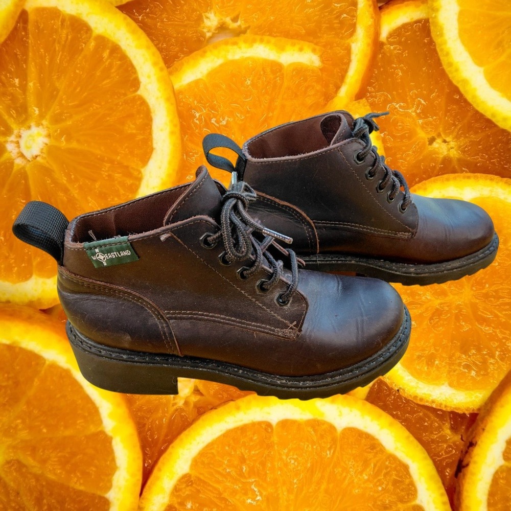 Eastland Brown Leather Lace Up Ankle Lug Sole Boots 546862 Mens 6.5M